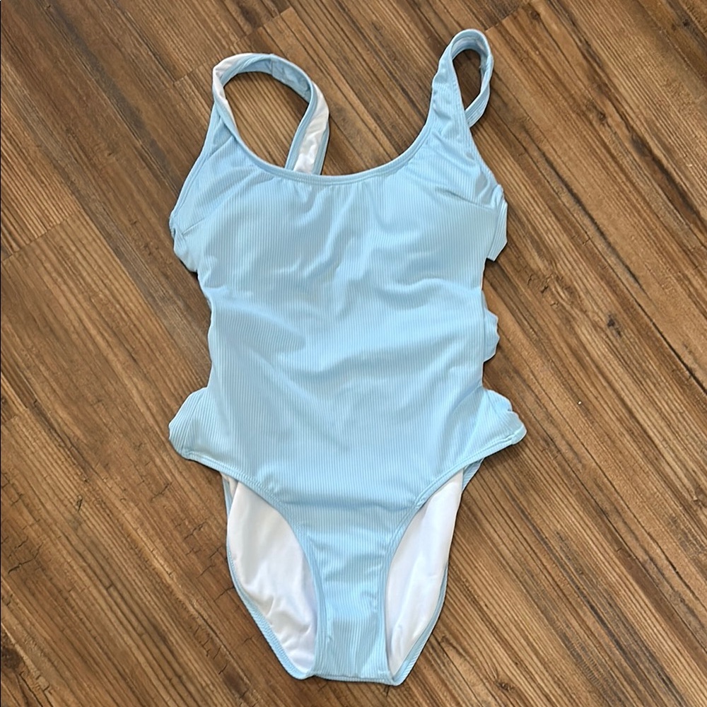 Kids Light Blue One-Piece Swimsuit
